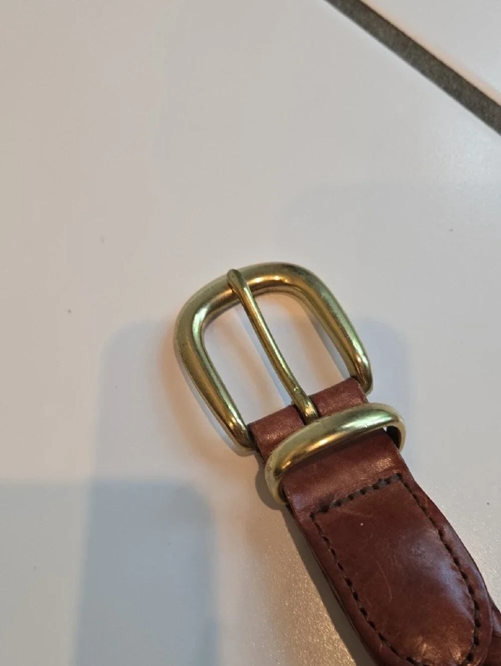 Coach Braided Brown Leather Belt with Gold Buckle